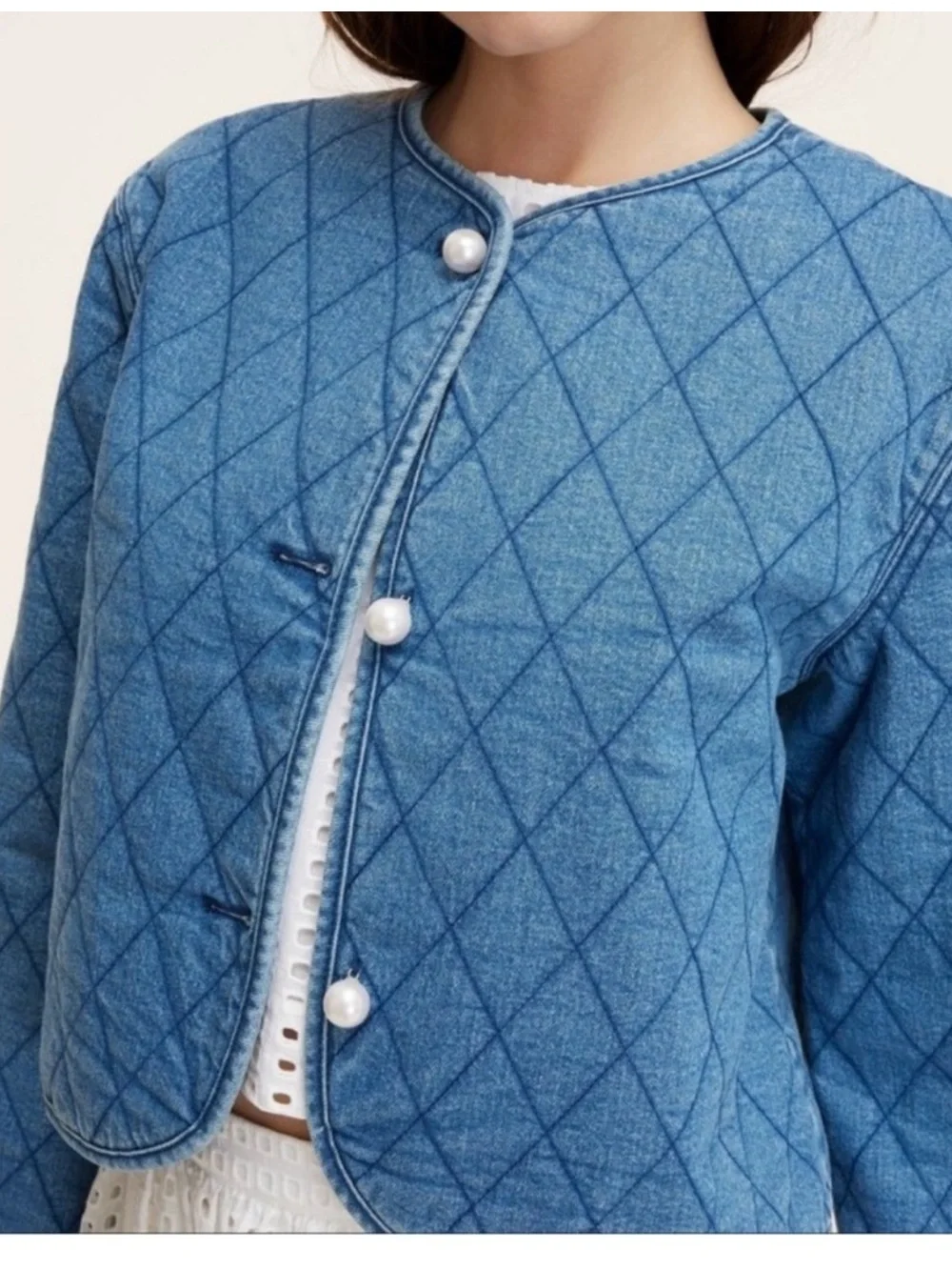 Women's Quilted Denim Jacket - kate spade new york x Target Size XL NWT